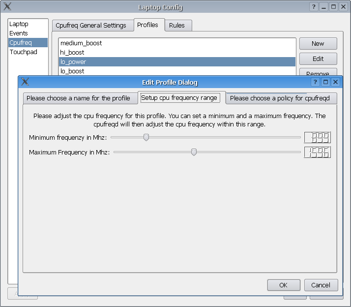 edit a cpufreq profile